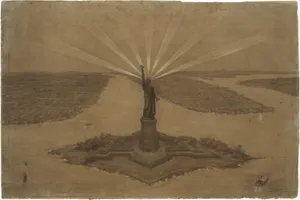 Presentation Drawing of “The Statue of Liberty Illuminating the World"