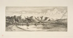 Presqu'île de Banks, Pointe des Charbonniers, Akaroa (Seine fishing off Colliers' Point, Akaroa, Banks Peninsula, 1845)