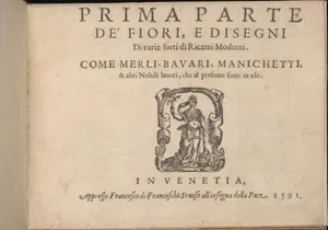 Prima Parte de' Fiori, e Disegni di varie sorti di Ricami Moderni, title page (recto)