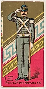 Private, 2nd Battalion, Maryland, National Guard, from the Military Series (N224) issued by Kinney Tobacco Company to promote Sweet Caporal Cigarettes by Kinney Brothers Tobacco Company