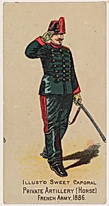 Private, Artillery (Horse), French Army, 1886, from the Military Series (N224) issued by Kinney Tobacco Company to promote Sweet Caporal Cigarettes by Kinney Brothers Tobacco Company