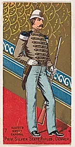 Private, Silver State Rifles, Denver, Colorado, from the Military Series (N224) issued by Kinney Tobacco Company to promote Sweet Caporal Cigarettes by Kinney Brothers Tobacco Company
