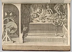 Problem XXIIII: A Machine for a Moveable Galatea in a Grotto, in: Les Raisons des Forces Mouvantes, plate 32 by Salomon de Caus|Jan Norton