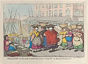 Procession of the Cod Company from St. Giles's to Billingsgate by Thomas Rowlandson|Thomas Tegg