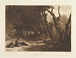 Procris and Cephalus (Liber Studiorum, part VIII, plate 41) by Joseph Mallord William Turner|George Clint|Joseph Mallord William Turner
