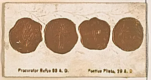 Procurator Rufus, 33 A.D. / Pontius Pilate, 29 A.D., from the Ancient Coins series (N180) issued by Wm. S. Kimball & Co. by William S. Kimball & Company