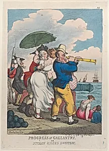 Progress of Gallantry or Stolen Kisses Sweetest by Thomas Tegg|Thomas Rowlandson