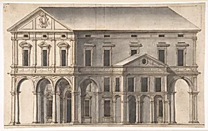 Project for a Public Building on a Square by Anonymous, Italian, 16th century
