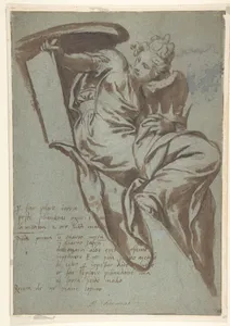 Project for the Decoration of a Spandrel: Winged Female Figure Holding a Tablet and a Crown