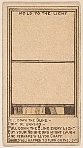 Pull Down the Blind..., from the Magic Changing Cards series (N223) issued by Kinney Tobacco Company by Kinney Brothers Tobacco Company