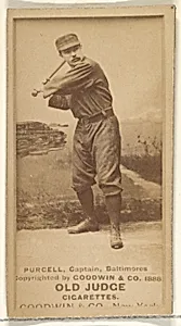 Purcell, Captain, Baltimore Orioles, from the Old Judge series (N172) for Old Judge Cigarettes by Goodwin & Company