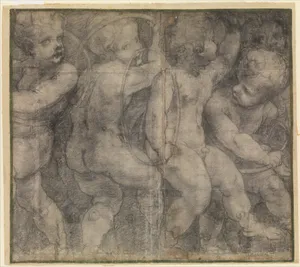 Putti Playing with Hoops (Cartoon for a Fresco in the Parma Cathedral)