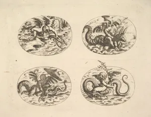 Putti with Sea Monsters, plates from the Neue Grotessken Buch