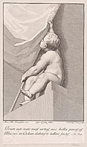 Putto with a banner