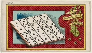 Puzzle Card Number 13, The Domino Trick Puzzle, from the Jokes series (N118) issued by Duke Sons & Co. to promote Honest Long Cut Tobacco
