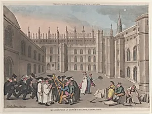 Quadrangle of King's College, Cambridge by Thomas Rowlandson|Rudolph Ackermann, London