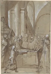 Raymond Diocrès Speaking During His Funeral (from the Life of Saint Bruno of Cologne)