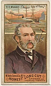 R.D. Munro, from the Sea Captains series (N127) issued by Duke Sons & Co. to promote Honest Long Cut Tobacco by W. Duke, Sons & Co.|George S. Harris & Sons