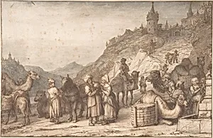 Rebecca and Eliezer at the Well by Lambert Doomer