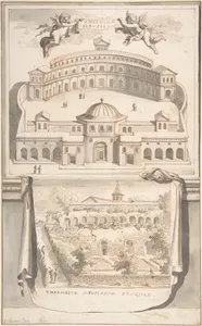 Reconstruction of the Thermae Olympiadis (above) and View of the Ruins (below)