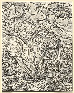 Recto of Sheet with Scene of The Fifth Trombone, from The Apocalypse by Hans Burgkmair|Silvan Otmar
