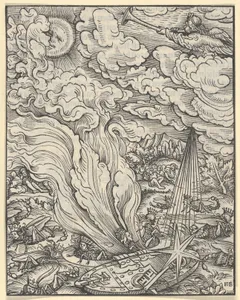 Recto of Sheet with Scene of The Fifth Trombone, from The Apocalypse