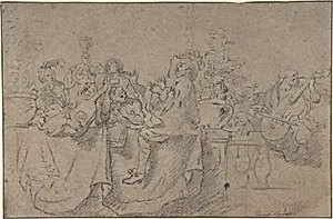 Recto: The ConcertVerso: Seated Male Nude