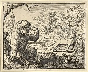 Renard Makes Fun of the Bear from Hendrick van Alcmar's Renard The Fox by Allart van Everdingen
