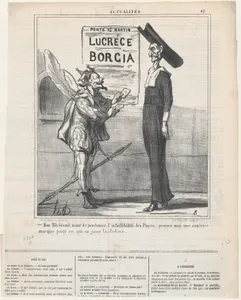 Reverend, before proclaiming the infallibility of the Pope, please get your entrance ticket for the play in there, from 'News of the day,' published in Le Charivari, March 5, 1870