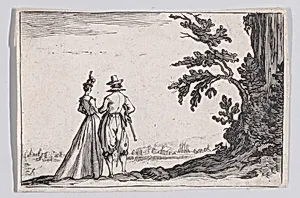 Reverse Copy of La Promenade (The Walk), from "Les Caprices" Series A, The Florence Set by Jacques Callot|Anonymous