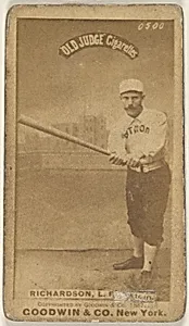 Richardson, Left Field, Boston, from the Old Judge series (N172) for Old Judge Cigarettes by Goodwin & Company