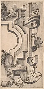 Right Half of a Strapwork Cartouche