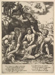 River gods consoling Peneus for the Loss of his Daughter, Daphne, from "Story of Apollo and Daphne"