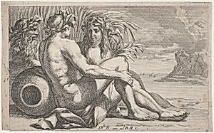 River gods reclining before a seascape by François Bourlier