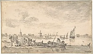 River Scene with Cows