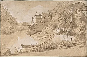 River View in Italy by Gaspar Adriaensz. van Wittel