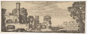 Riverscape with Ruins of a Castle (from Landscapes and Ruins)