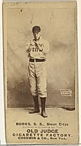Robert E. Burks, Shortstop, Sioux City Corn Huskers, from the Old Judge series (N172) for Old Judge Cigarettes by Goodwin & Company