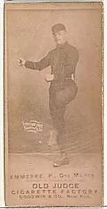 Robert Emmerke, Pitcher, Des Moines Prohibitionists, from the Old Judge series (N172) for Old Judge Cigarettes by Goodwin & Company