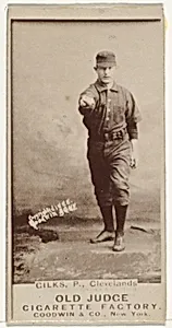 Robert James "Bob" Gilks, Pitcher, Cleveland, from the Old Judge series (N172) for Old Judge Cigarettes by Goodwin & Company