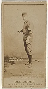 Robert James "Bob" Gilks, Pitcher, Cleveland, from the Old Judge series (N172) for Old Judge Cigarettes by Goodwin & Company