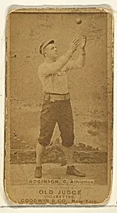 Robinson, Catcher, Philadelphia Athletics, from the Old Judge series (N172) for Old Judge Cigarettes by Goodwin & Company