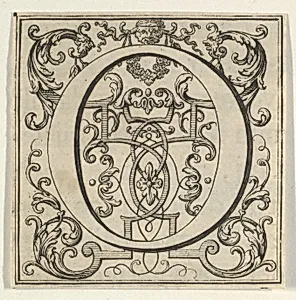 Roman Alphabet letter O with Louis XIV decoration