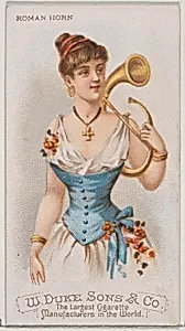 Roman Horn, from the Musical Instruments series (N82) for Duke brand cigarettes by W. Duke, Sons & Co.|Schumacher & Ettlinger
