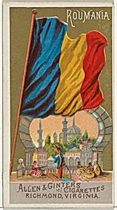 Romania, from Flags of All Nations, Series 1 (N9) for Allen & Ginter Cigarettes Brands by Allen & Ginter