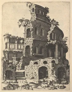 Ruins of a Basilica (?) from the series 'Ruinarum variarum fabricarum delineationes pictoribus caeterisque id genus artificibus multum utiles'
