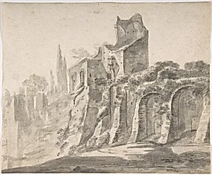 Ruins on the Palatine in Rome by Johann Anton Eismann