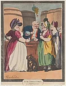 Rum Characters in a Shrubbery by Thomas Rowlandson