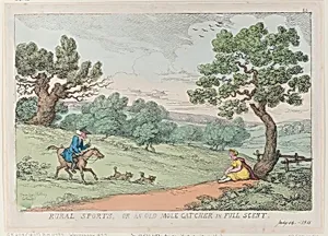 Rural Sports, or an Old Mole Catcher in Full Scent by Thomas Tegg|Thomas Rowlandson