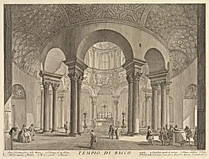 S. Constanza (erroneously callled Temple of Bacchus) (Veduta interna del Sepolcro di S. Constanza, fabbricato da Costantino Magno, ed erroneamente detto il Tempio di Bacco, inoggi Chiesa della medisme Santa), from "Vedute di Roma" by Giovanni Battista Piranesi